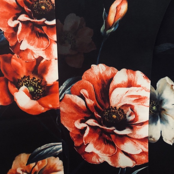 Another Story satin floral blazer suit jacket - Picture 8 of 10